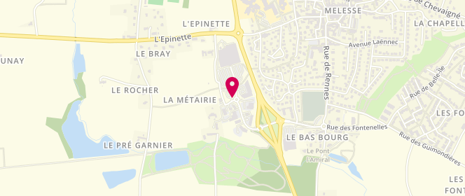 Plan de Super U MELESSE, Zone Artisanale de la Metairie Quartier Libre, 35520 Melesse