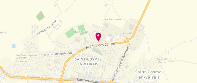 Plan de Intermarche St Cosme en Vairais, 3 Rue du Perche, 72110 Saint-Cosme-en-Vairais