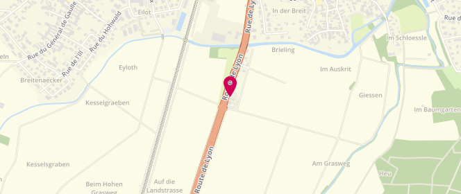 Plan de Access - TotalEnergies, Route Départementale 1083, 67640 Ichtratzheim