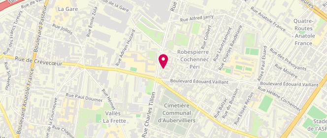 Plan de Esso Aubervilliers Pont Blanc, 100 Rue Charles Tillon, 93300 Aubervilliers