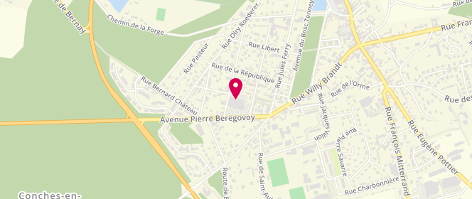Plan de Carrefour Market, 13 Avenue Jean Moulin, 27190 Conches-en-Ouche