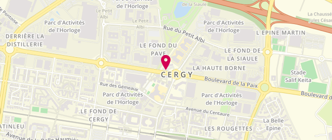 Plan de BP Cergy St Christophe Carrefour Express, Rond Point des Chênes (Boulevard de Loise), 95800 Cergy