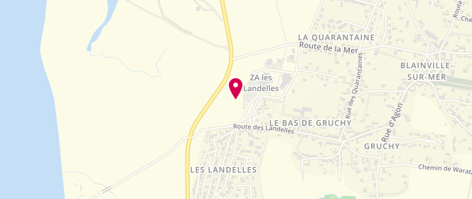 Plan de Carrefour Market, Chemin Amour Zone Artisanale Les Landelles, 50560 Blainville-sur-Mer