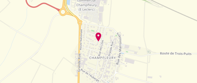 Plan de SAS PETRO-EST LECLERC lCHAMPFLEURY, Route Nationale 51 Champfleury, 51500 Champfleury