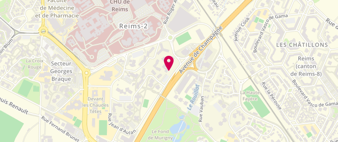 Plan de Esso Reims Val de Murigny, 2 Rue Armand Bouxin, 51100 Reims