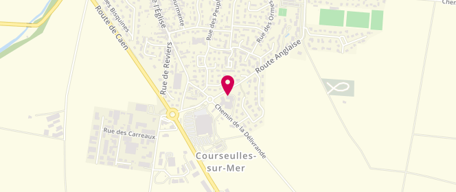 Plan de Carrefour Market, Route Anglaise, 14470 Courseulles-sur-Mer
