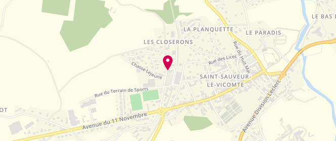 Plan de Station U, Route de Portbail, 50390 Saint-Sauveur-le-Vicomte