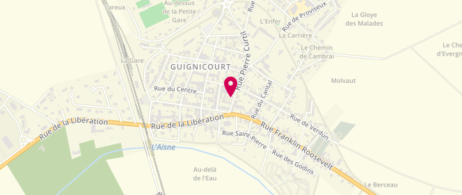 Plan de Carrefour Market, 3 Rue Pierre Curtil, 02190 Guignicourt