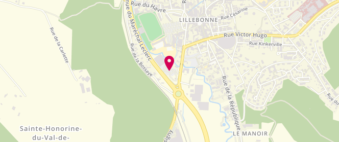Plan de Intermarche Lillebonne, Boulevard de Lattre de Tassigny, 76170 Lillebonne