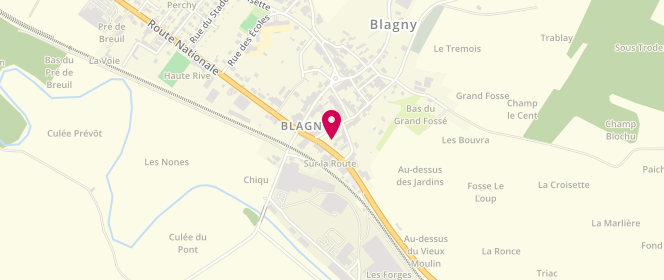 Plan de Carrefour Market, Route Nationale, 08110 Blagny