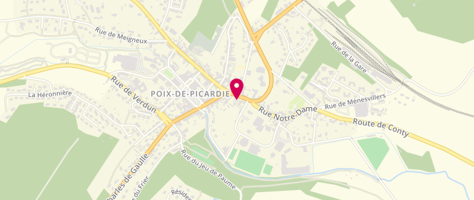 Plan de Access - TotalEnergies, 10 Rue d'Hardivillers, 80290 Poix-de-Picardie