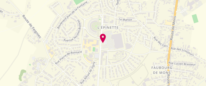 Plan de Station Service Carrefour, Boulevard Lamartine, Quartier de l'Épinette, 59600 Maubeuge