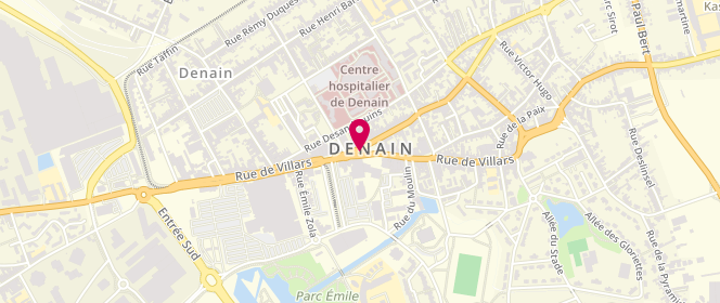 Plan de Carrefour Denain, Rue de Villars, 59220 Denain