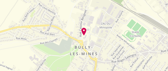 Plan de Carrefour Market, 18 Rue Casimir Beugnet, 62160 Bully-les-Mines