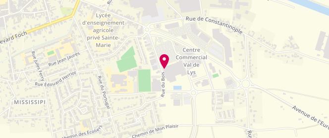 Plan de Carrefour Aire Sur la Lys, Centre Commercial du Val de Lys, 62120 Aire-sur-la-Lys
