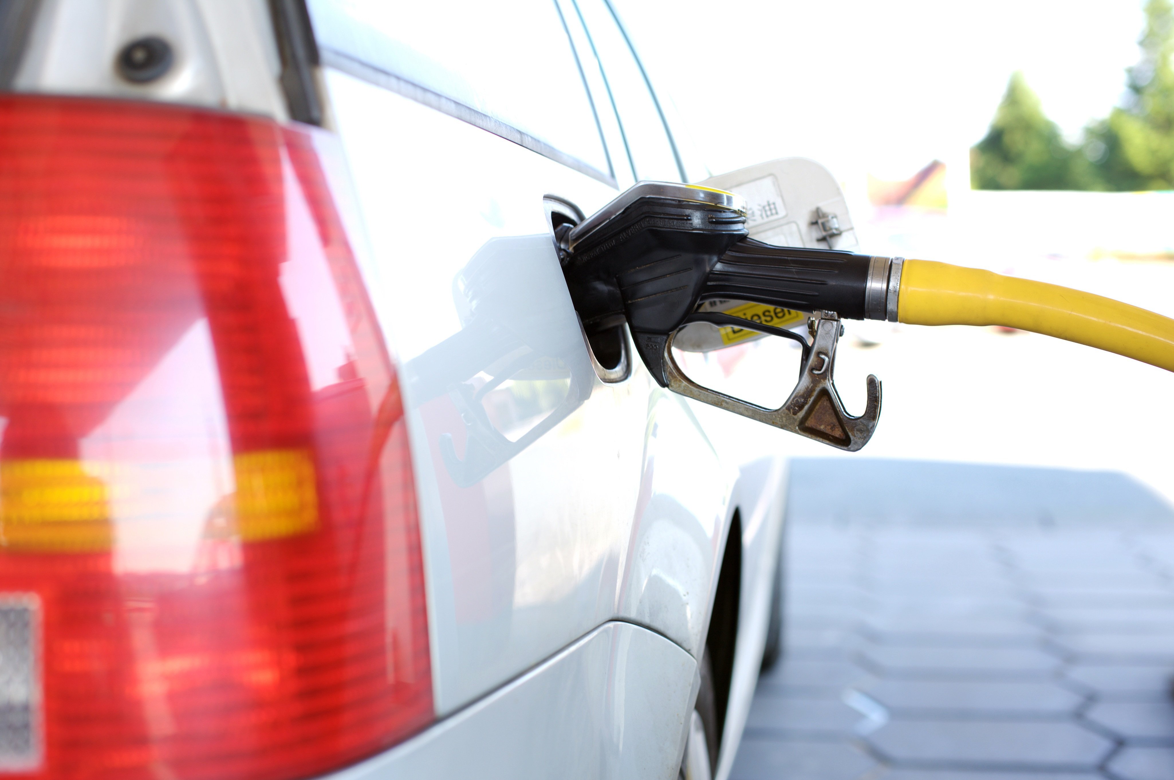 Trappe de véhicule ouverte avec repère de compatibilité carburant